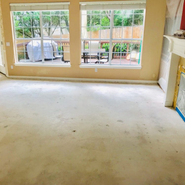 Austin living room wood removal completion