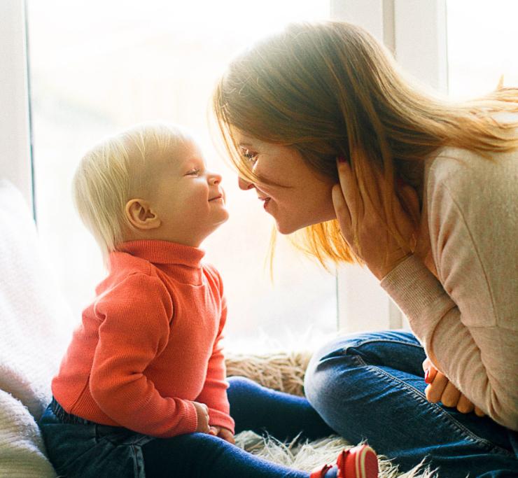 Healthy happy child and mom